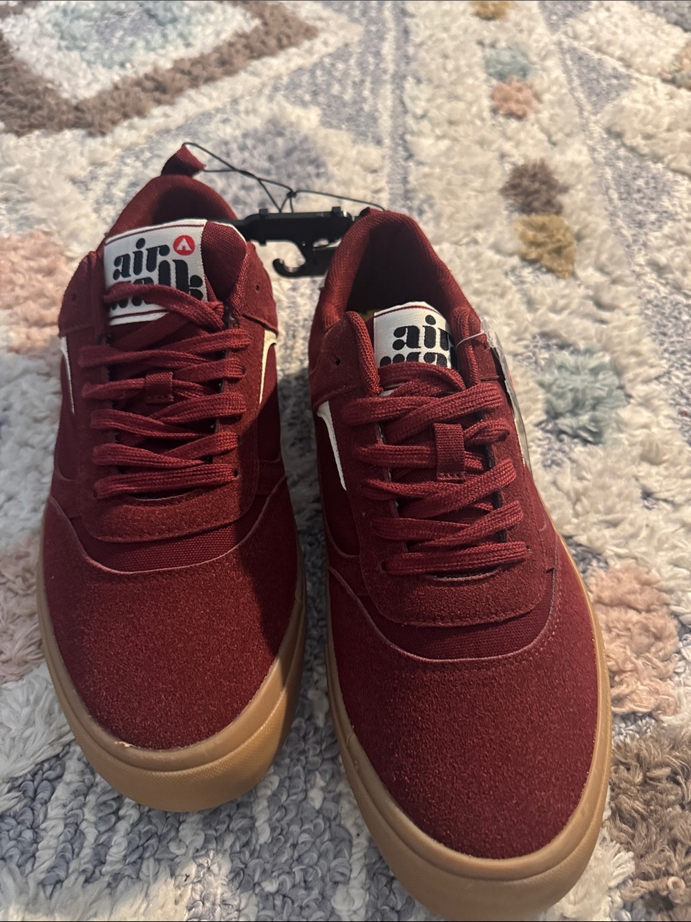 Airwalk  Burgundy Skate Sneakers with Gum Sole and White Accents